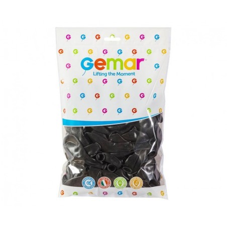 Balony Gemar 26 cm - 10" - pastelowy czarny black G90/14 - 100 sztuk