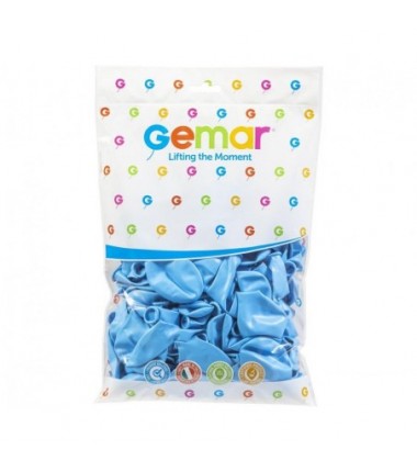 Balony Gemar 26 cm - 10" - pastelowy niebieski delikatny Baby blue G90/72 macaron - 100 sztuk