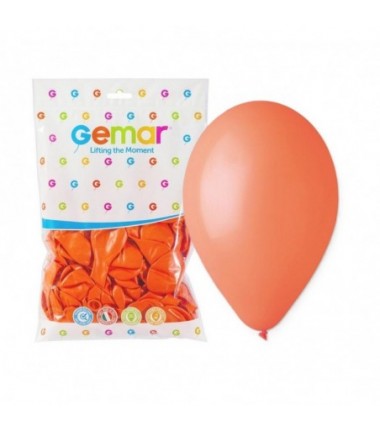Balony Gemar 30 cm - 12" -  pastelowe pomarańczowe Orange G110/004 - 100 sztuk