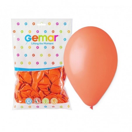Balony Gemar 30 cm - 12" -  pastelowe pomarańczowe Orange G110/004 - 100 sztuk