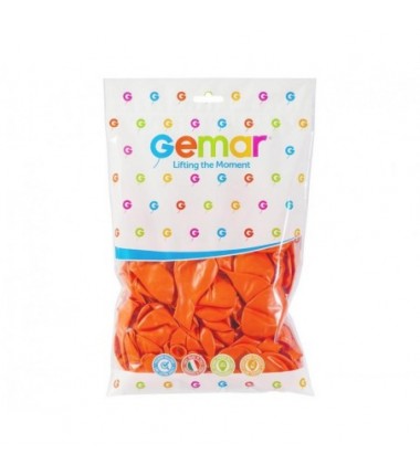 Balony Gemar 30 cm - 12" -  pastelowe pomarańczowe Orange G110/004 - 100 sztuk