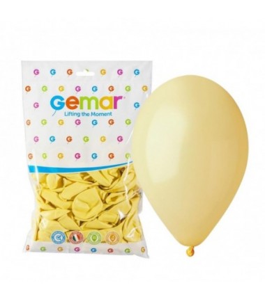 Balony Gemar 30 cm - 12" - musztardowe (macaron) Baby Yellow G110/043 - 100 sztuk