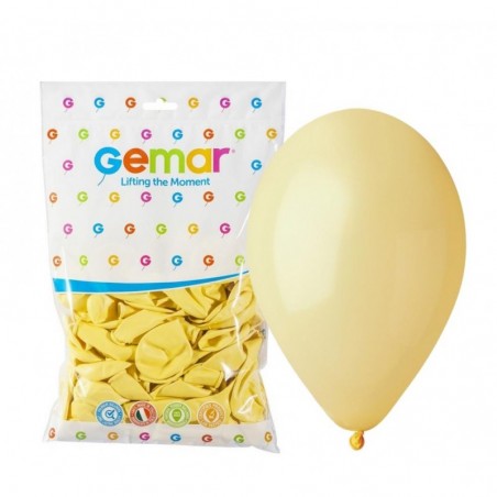 Balony Gemar 30 cm - 12" - musztardowe (macaron) Baby Yellow G110/043 - 100 sztuk