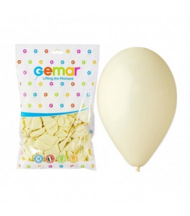 Balony Gemar 30 cm - 12" - pastelowa kość słoniowa Ivory G110/59 - 100 sztuk