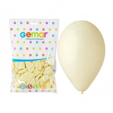 Balony Gemar 30 cm - 12" - pastelowa kość słoniowa Ivory G110/59 - 100 sztuk
