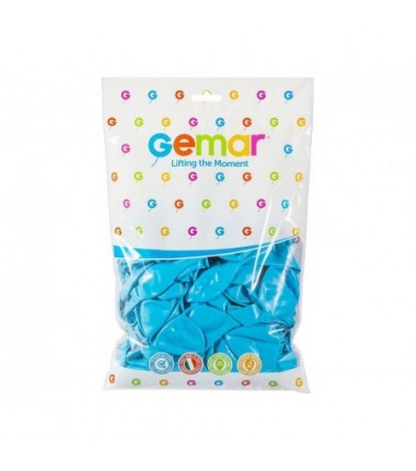 Balony Gemar 30 cm - 12" - pastelowe błękitne Light Blue G110/09 - 100 sztuk
