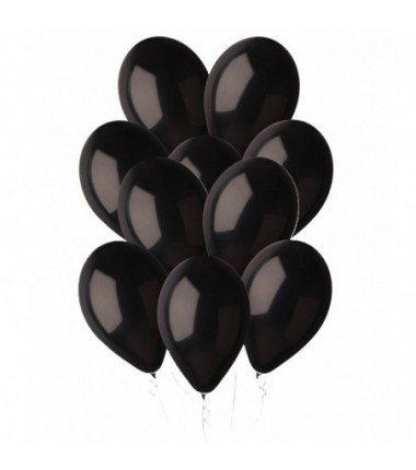 Balony Gemar 30 cm - 12" - pastelowe czarne Black G110/14 014 (Black) - 10 sztuk