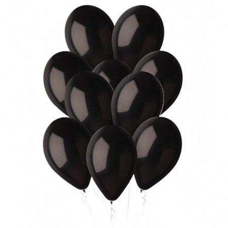 Balony Gemar 30 cm - 12" - pastelowe czarne Black G110/14 014 (Black) - 10 sztuk