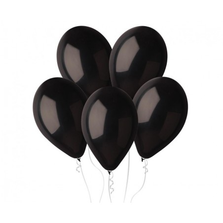 Balony Gemar 30 cm - 12" - pastelowe czarne Black G110/14 014 (Black) - 10 sztuk