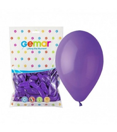 Balony Gemar 30 cm - 12" - pastelowe fioletowe Purple G110/008 - 100 sztuk