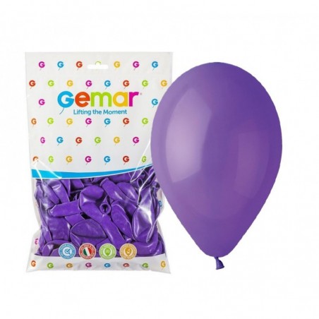 Balony Gemar 30 cm - 12" - pastelowe fioletowe Purple G110/008 - 100 sztuk