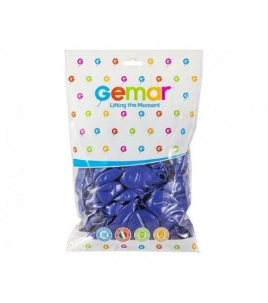 Balony Gemar 30 cm - 12" - pastelowe granatowe Blue G110/046 - 100 sztuk