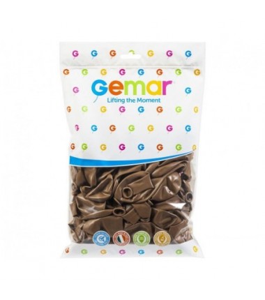Balony Gemar 30 cm - 12" - pastelowe kawowe Mocha G110/076 - 100 sztuk