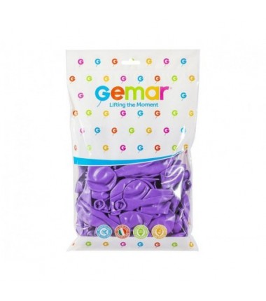 Balony Gemar 30 cm - 12" - pastelowe lawendowe Lavender G110/049 - 100 sztuk