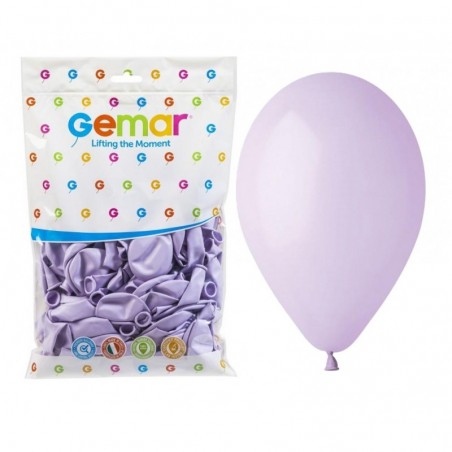 Balony Gemar 30 cm - 12" - pastelowe liliowe Lilac G110/79 (macaron) - 100 sztuk