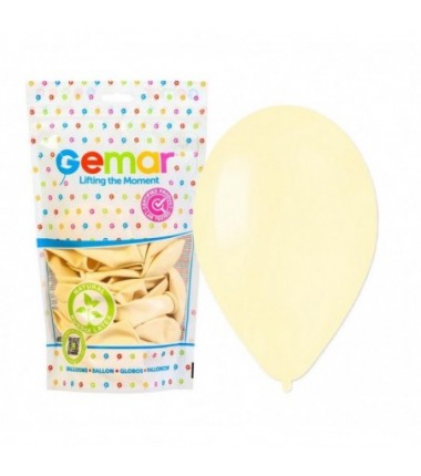 Balony Gemar 30 cm - 12" - pastelowe maślane Butter G110/103 - 100 sztuk
