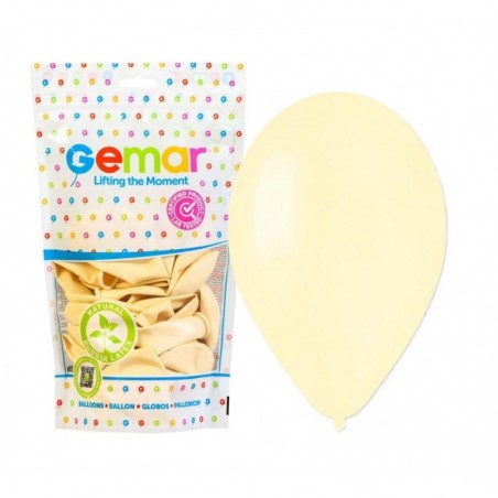 Balony Gemar 30 cm - 12" - pastelowe maślane Butter G110/103 - 100 sztuk