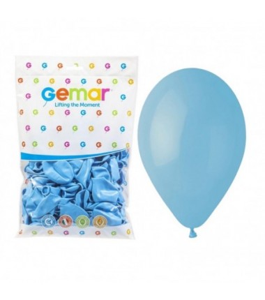 Balony Gemar 30 cm - 12" - pastelowe niebieskie delikatne Baby Blue G110/72 (macaron) - 100 sztuk