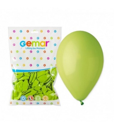 Balony Gemar 30 cm - 12" - pastelowe pistacjowe Light Green G110/011 - 100 sztuk