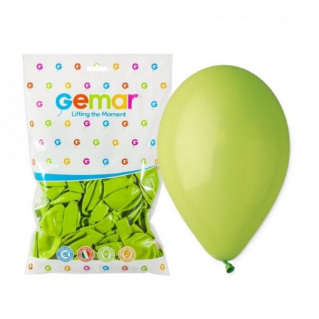 Balony Gemar 30 cm - 12" - pastelowe pistacjowe Light Green G110/011 - 100 sztuk
