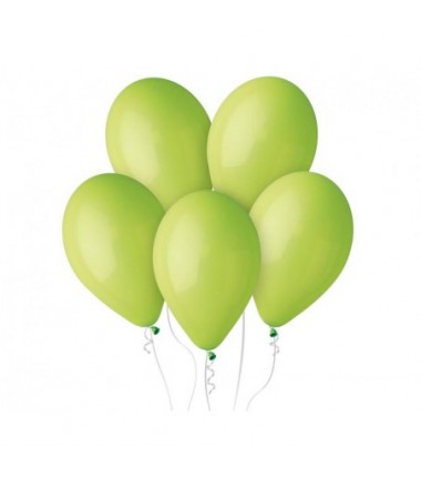 Balony Gemar 30 cm - 12" - pastelowe pistacjowe Light Green G110/011 - 100 sztuk