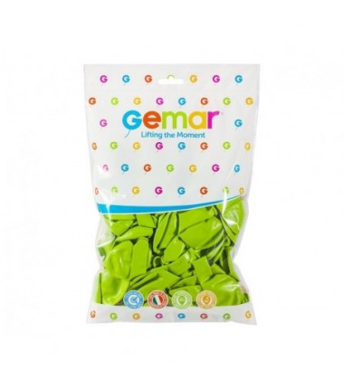 Balony Gemar 30 cm - 12" - pastelowe pistacjowe Light Green G110/011 - 100 sztuk