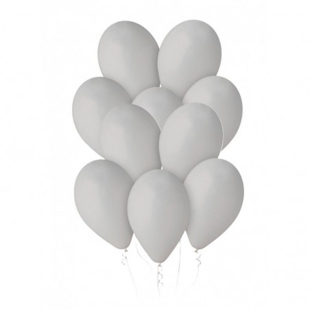 Balony Gemar 30 cm - 12" - pastelowe szare Grey G110/070 - 10 sztuk