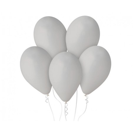 Balony Gemar 30 cm - 12" - pastelowe szare Grey G110/070 - 10 sztuk