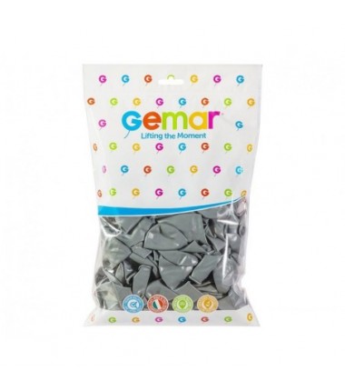 Balony Gemar 30 cm - 12" - pastelowe szare Grey G110/70 - 100 sztuk