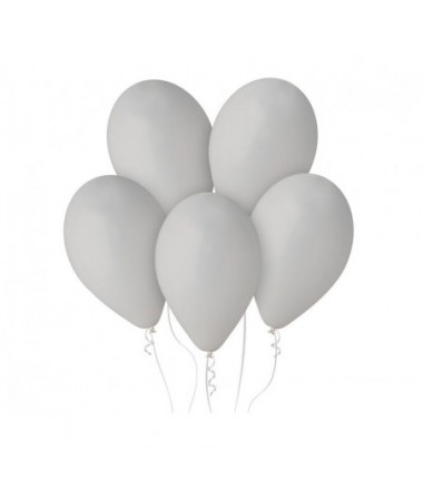 Balony Gemar 30 cm - 12" - pastelowe szare Grey G110/70 - 100 sztuk