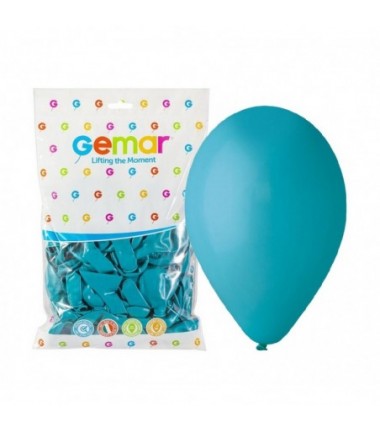 Balony Gemar 30 cm - 12" - pastelowe turkusowo-niebieskie Turquoise G110/068 - 100 sztuk