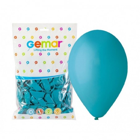 Balony Gemar 30 cm - 12" - pastelowe turkusowo-niebieskie Turquoise G110/068 - 100 sztuk