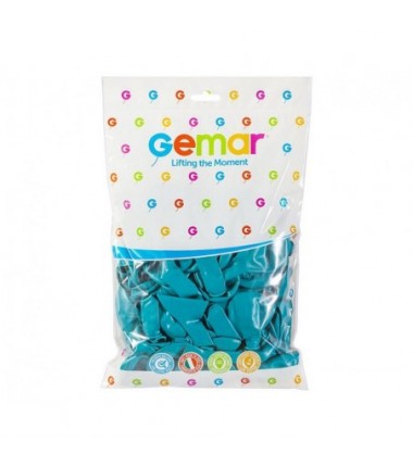 Balony Gemar 30 cm - 12" - pastelowe turkusowo-niebieskie Turquoise G110/068 - 100 sztuk