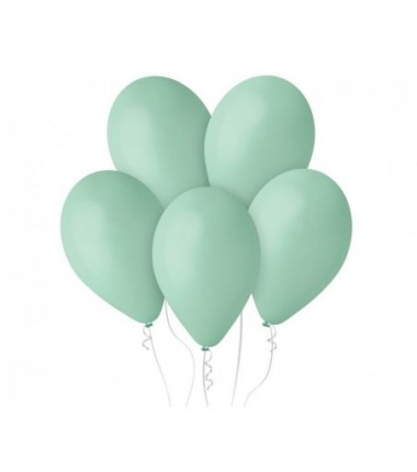 Balony Gemar 30 cm - 12" - pastelowe turkusowo-zielone (macaron) Aquamarine G110/050 - 100 sztuk