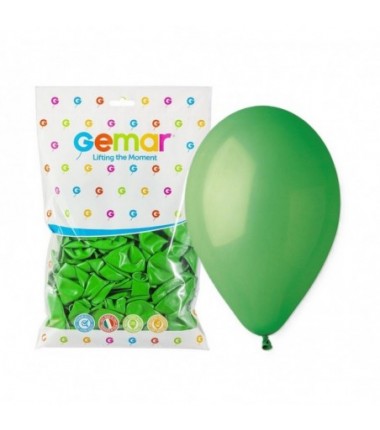Balony Gemar 30 cm - 12" - pastelowe zielone Green G110/012 - 100 sztuk