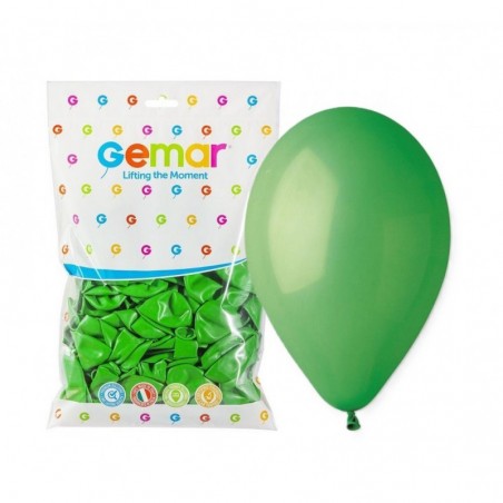 Balony Gemar 30 cm - 12" - pastelowe zielone Green G110/012 - 100 sztuk
