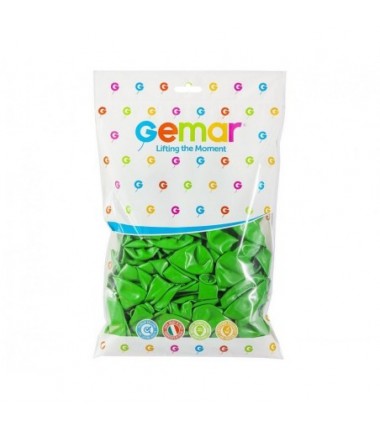 Balony Gemar 30 cm - 12" - pastelowe zielone Green G110/012 - 100 sztuk