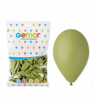 Balony Gemar 30 cm - 12" - pastelowe zielone oliwkowe Green Olive G110/98 - 100 sztuk