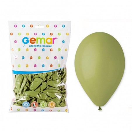 Balony Gemar 30 cm - 12" - pastelowe zielone oliwkowe Green Olive G110/98 - 100 sztuk