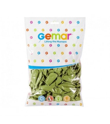 Balony Gemar 30 cm - 12" - pastelowe zielone oliwkowe Green Olive G110/98 - 100 sztuk