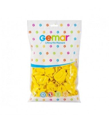 Balony Gemar 30 cm - 12" - pastelowe żółte Yellow G110/002 - 100 sztuk