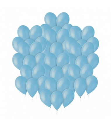 Balony Gemar 30 cm - 12" - pastelowy niebieski delikatny Baby Blue (macaron) 072 (Baby Blue) - 50 sztuk