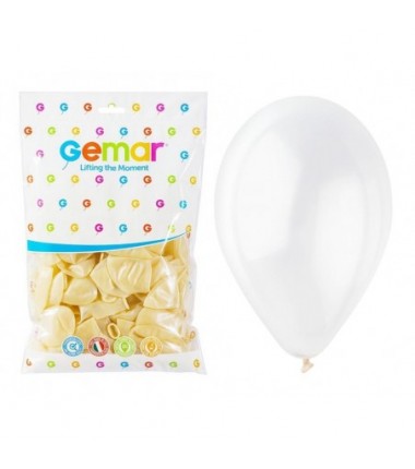 Balony Gemar 30 cm - 12" - przezroczyste, transparentne Crystal G110/000 - 100 sztuk