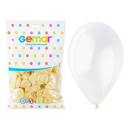 Balony Gemar 30 cm - 12" - przezroczyste, transparentne Crystal G110/000 - 100 sztuk