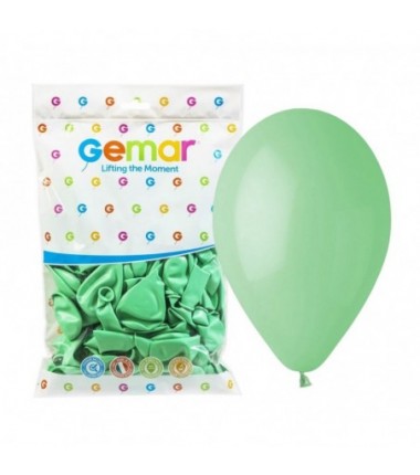 Balony Gemar 30 cm - 12" - zielone miętowe (macaron) Mint Green G110/077 - 100 sztuk