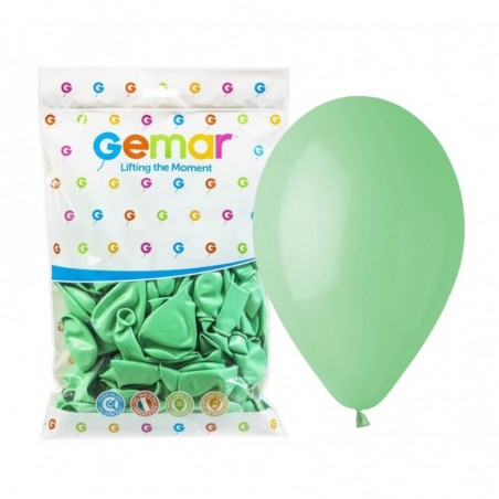 Balony Gemar 30 cm - 12" - zielone miętowe (macaron) Mint Green G110/077 - 100 sztuk