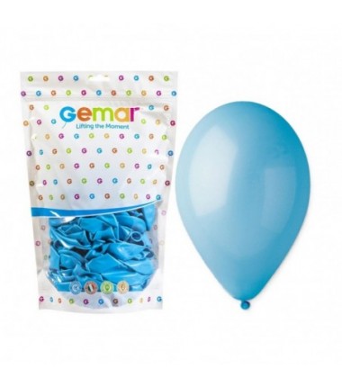 Balony Gemar 33 cm - 13" - pastelowe błękitne Light Blue G120/009 - 50 sztuk