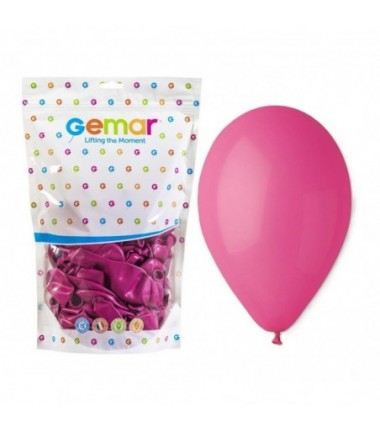 Balony Gemar 33 cm - 13" - pastelowe ciemnoróżowe, fuksjowe Fuchsia G120/007 - 50 sztuk