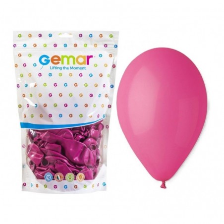 Balony Gemar 33 cm - 13" - pastelowe ciemnoróżowe, fuksjowe Fuchsia G120/007 - 50 sztuk