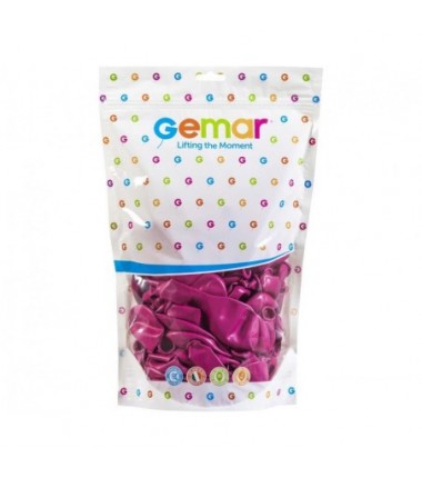 Balony Gemar 33 cm - 13" - pastelowe ciemnoróżowe, fuksjowe Fuchsia G120/007 - 50 sztuk